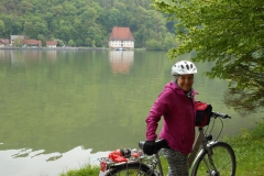 Lynette with the beautiful Danube valley in the background.