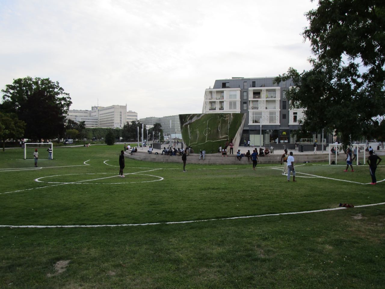 The bent soccer field