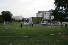 The bent soccer field